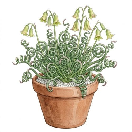 Albuca spiralis com folhas finas terminando em espirais firmes como saca-rolhas