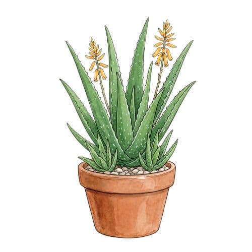 Aloe vera (babosa) cultivada em vaso