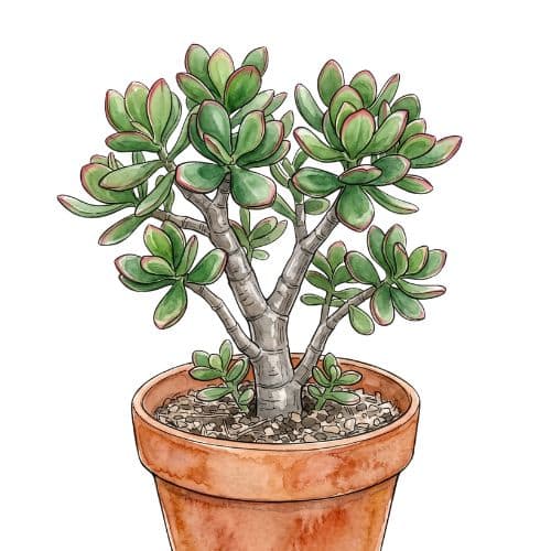 Crassula ovata, conhecida como planta-jade