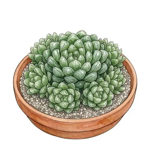 Haworthia cooperi, suculenta de folhas arredondadas e translúcidas