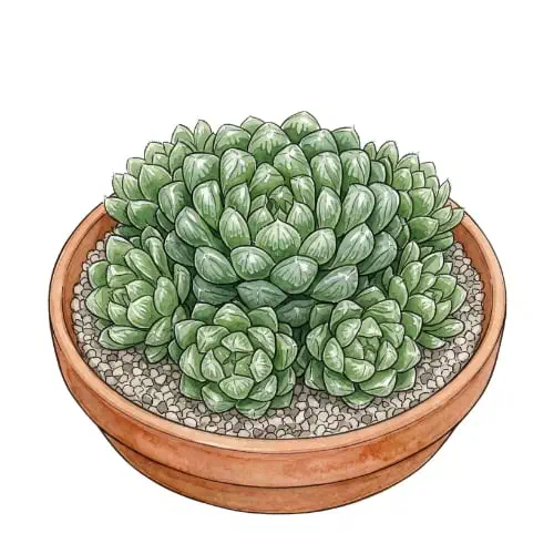 Haworthia cooperi, suculenta de folhas arredondadas e translúcidas