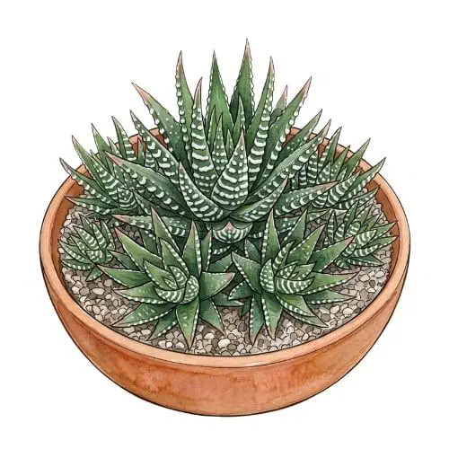 Haworthiopsis attenuata, suculenta conhecida como planta-zebra
