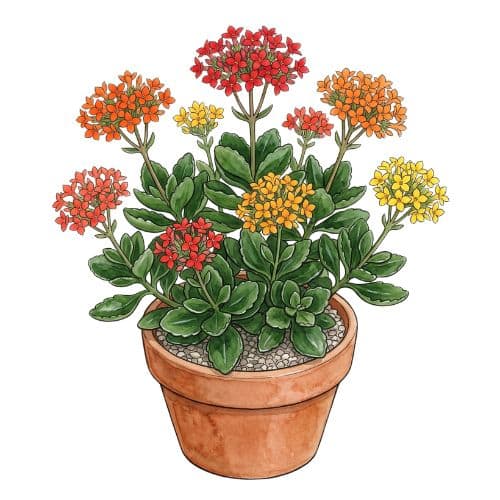 Kalanchoe blossfeldiana, conhecida como flor-da-fortuna
