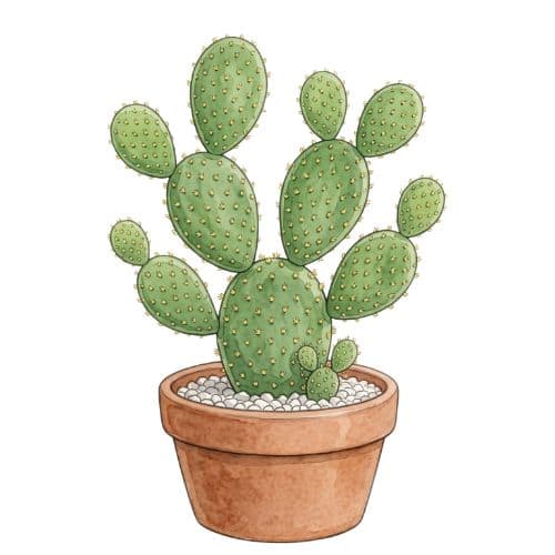 Opuntia microdasys, cacto de segmentos achatados com tufos de gloquídios