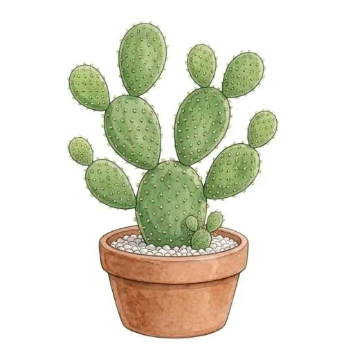 Opuntia microdasys, cacto de segmentos achatados com tufos de gloquídios